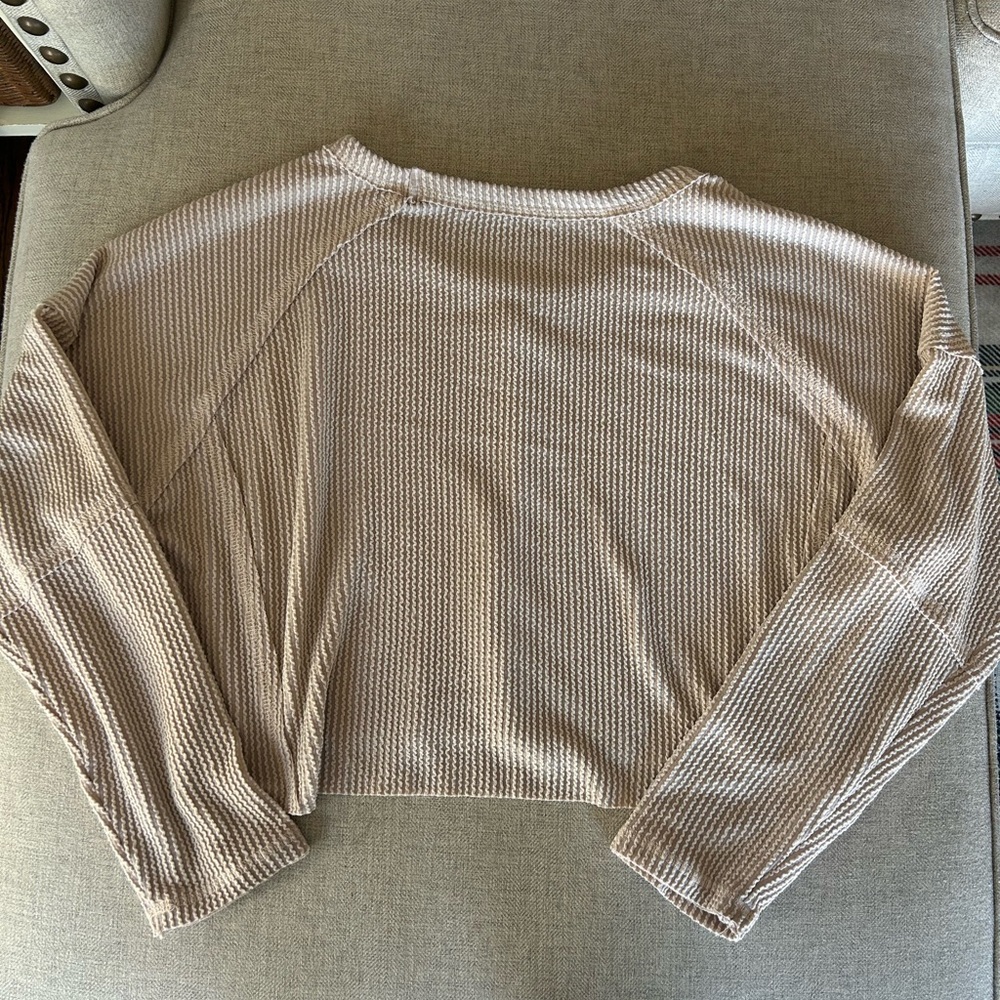 Altar'd State Tan Ribbed Knit Top - Picture 2 of 2